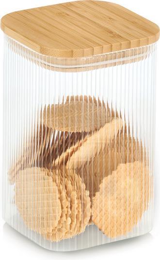 Productafbeelding Zeller Present Vorratsglas mit Bambusdeckel eckig 1150 ml 10x10x15.5 cm (1.15 l)