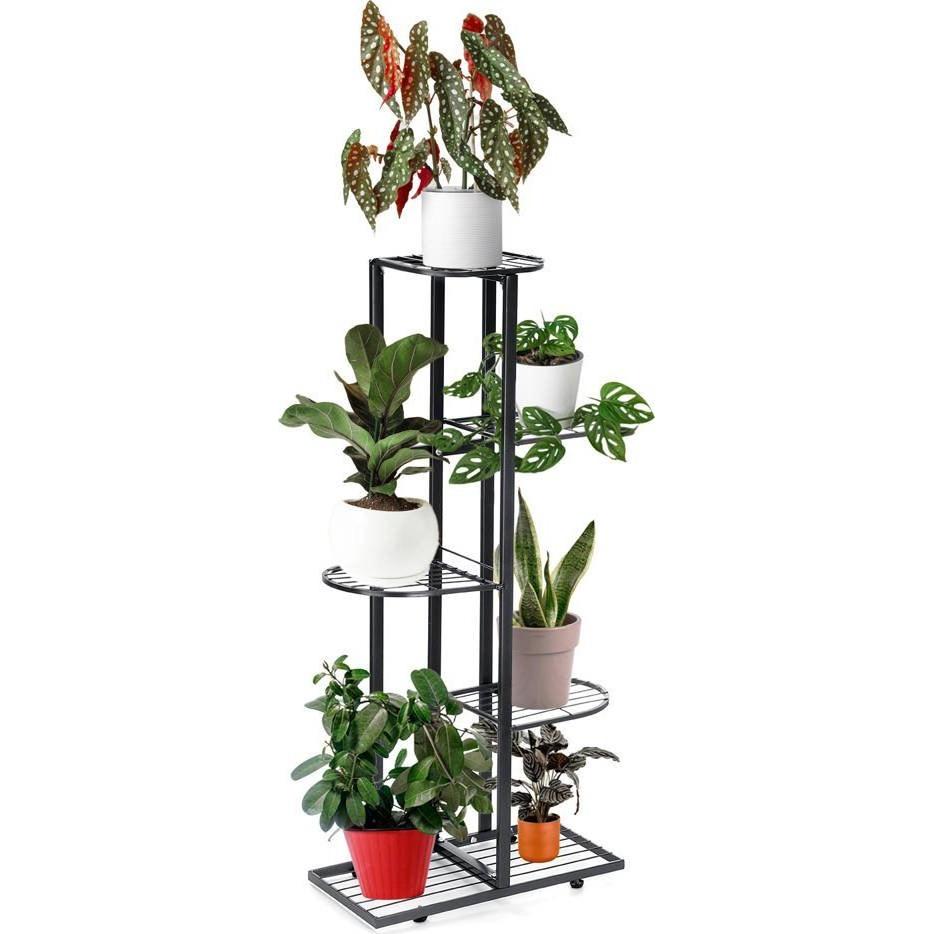 Strado, Hochbeet, Dicke Metallsäule auf 6 97 x 43 x 22 cm (schwarz) Universal-Ringbechern