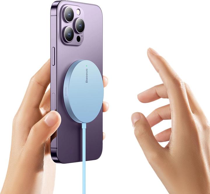 Image du produit Baseus Simple Mini3 Chargeur magnétique sans fil 15W Bleu Galaxie (15 W)