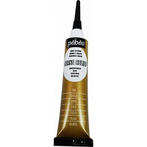Pebeo, Künstlerfarbe + Bastelfarbe, Cerne Relief (Gold, 20 ml)