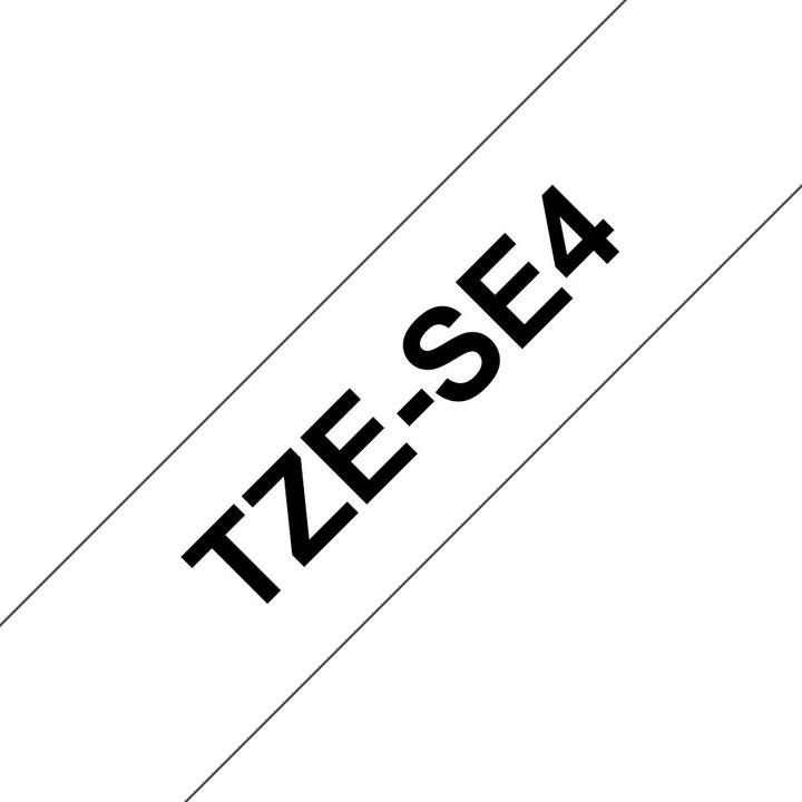 Actual product image Brother TZe-SE4 (1.80 cm, White, Black)