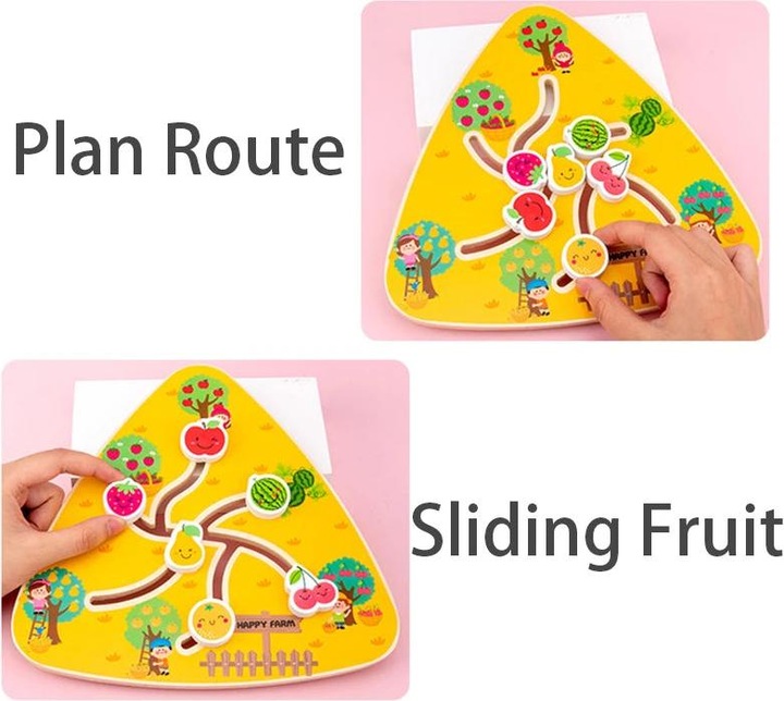 Immagine prodotto Activity Board Schede labirinto Giocattolo di legno Animali Frutta Forma Digitale Scivolare Puzzle Abbinamento