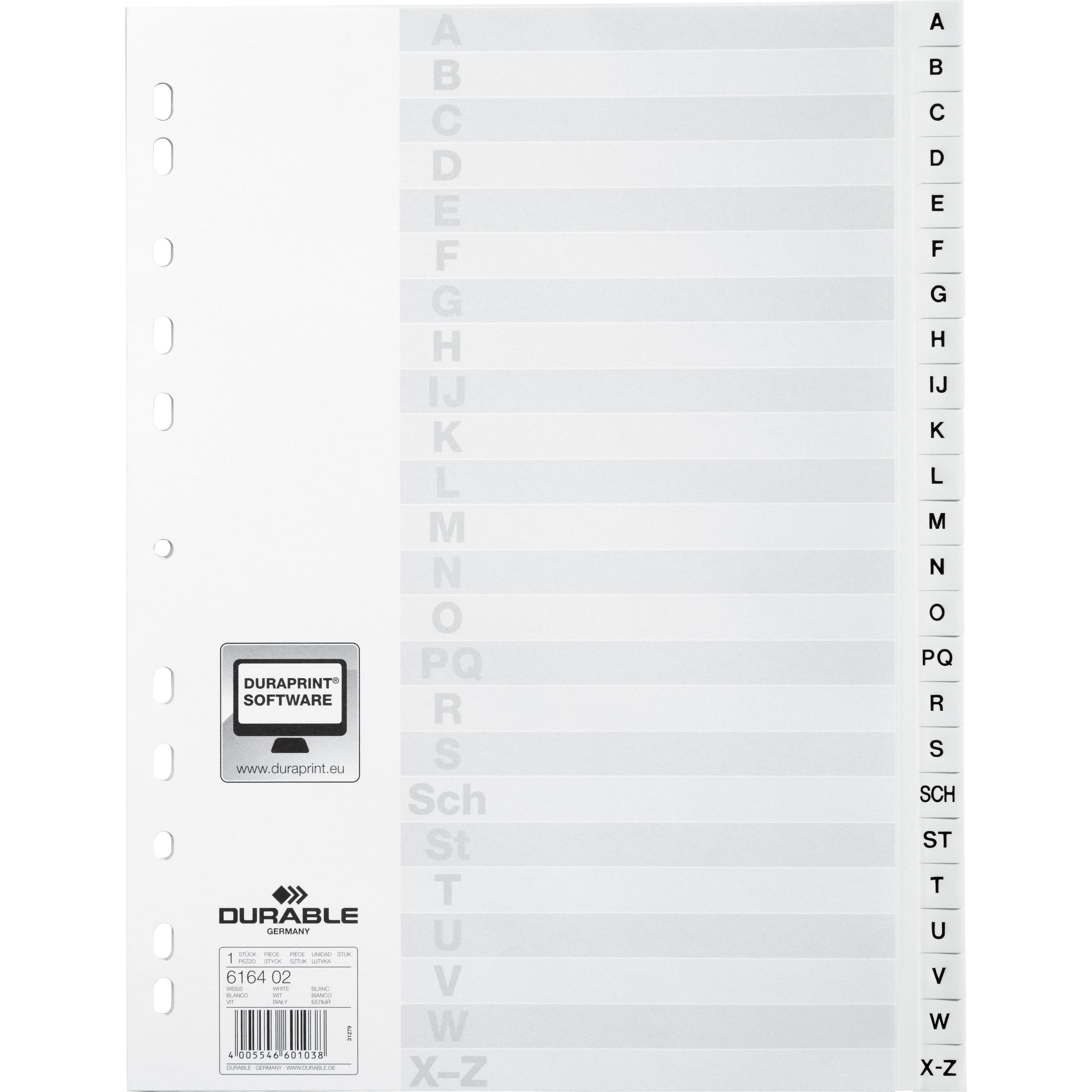 15x Durable, Ordner Zubehör, Register A4 A-Z 24-teilig