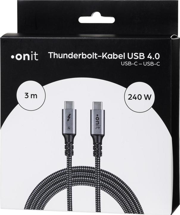 Actual product image Onit USB C – USB C (3 m, USB 4.0, 240 W)
