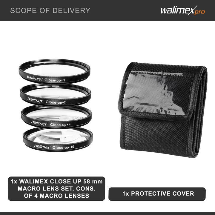 Produktbild Walimex Close up Makrolinsen-Set 58 mm (58 mm, Nahlinsen)