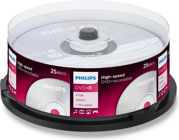Immagine prodotto Philips 1x25 DVD+R 4,7GB 16x SP (25x)