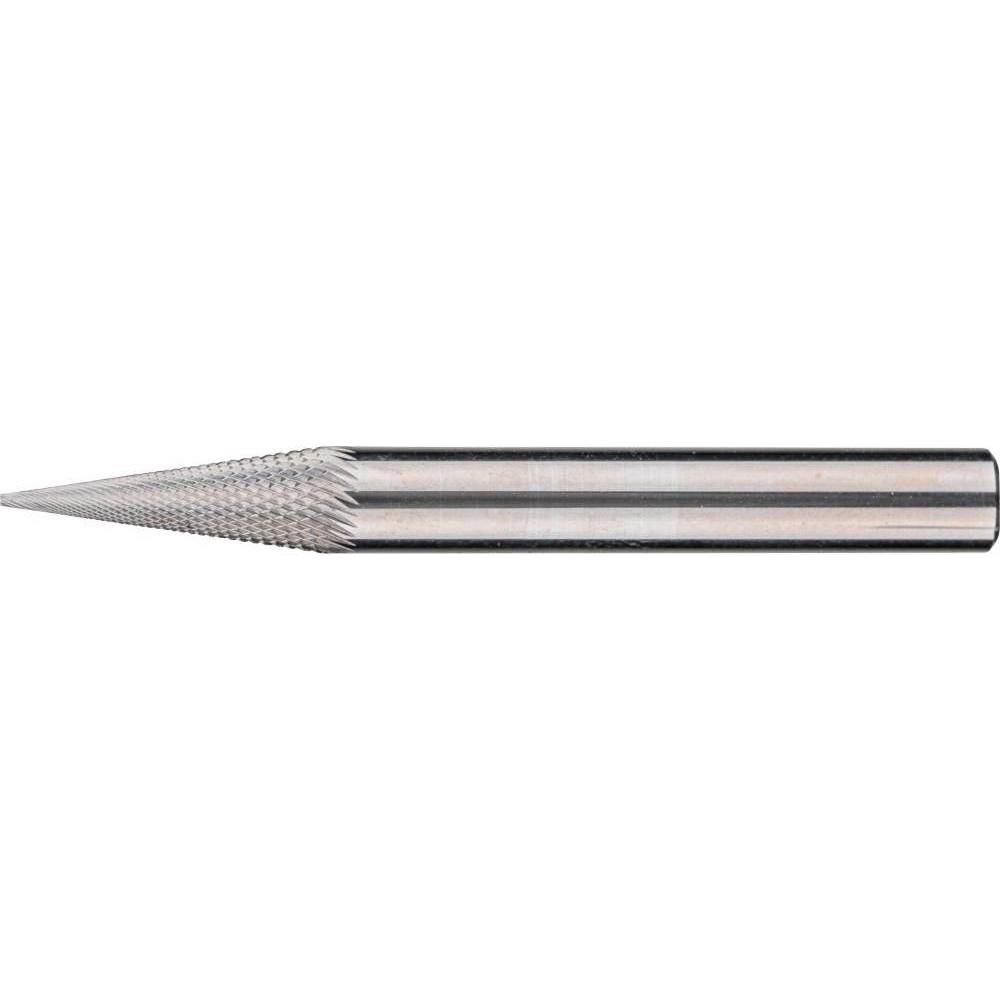 Pferd, Fräser, Hartmetallfrässtift spitzkegelförmig 6x18 mm Schaft ø 6 mm Zahnung MICRO für die Feinbearbeitung