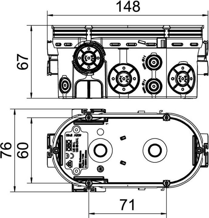 Produktbild OBO Bettermann UP Geräte-Verbindungsdose doppelte Ausführung, luftdicht
