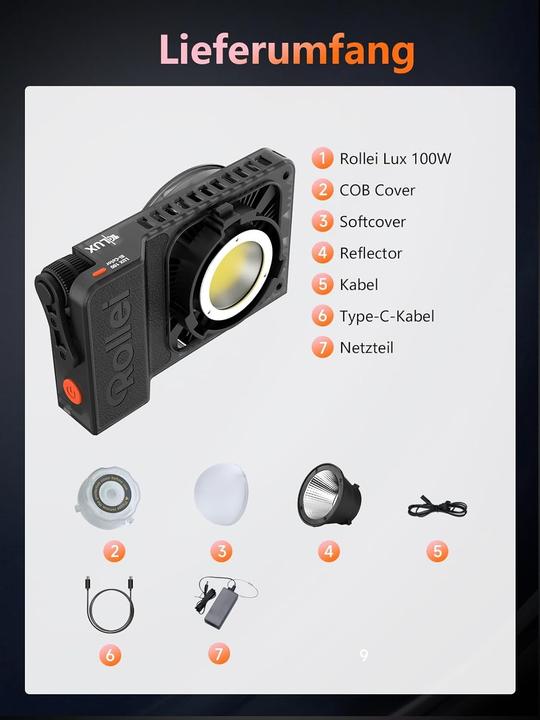 Produktbild Rollei LED-Dauerlicht | RGB | LUX-Serie (Studioleuchte, Videoleuchte)