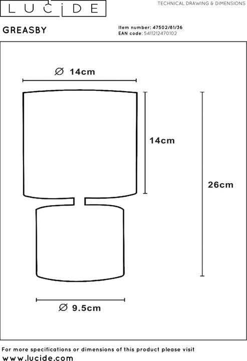 Produktbild Lucide Greasby (E14)