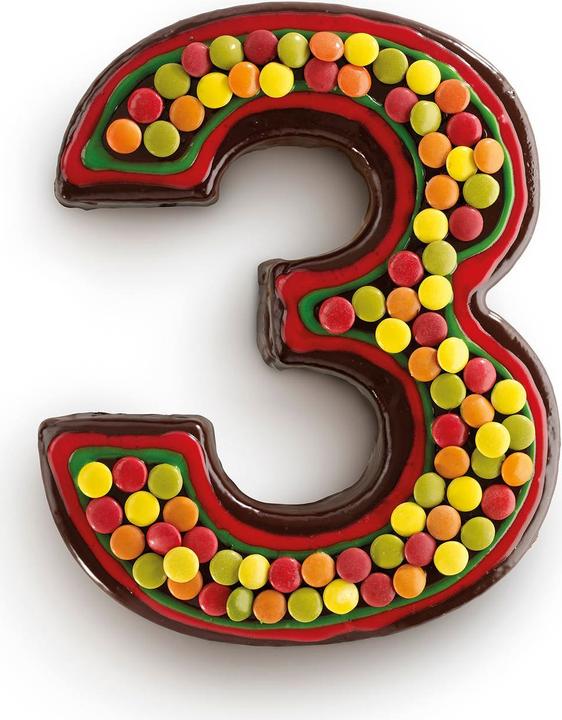 Produktbild Lékué Zahlen Backformen Nummer 3, rot (27 cm)