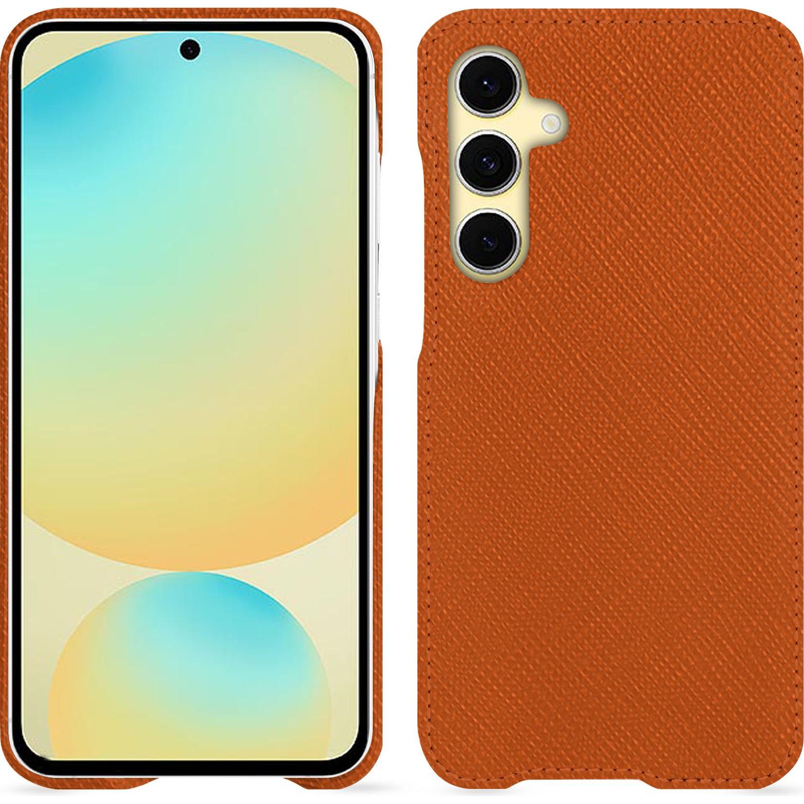 Noreve Lederschutzhülle (Samsung Galaxy S24 FE), Smartphone Hülle, Orange