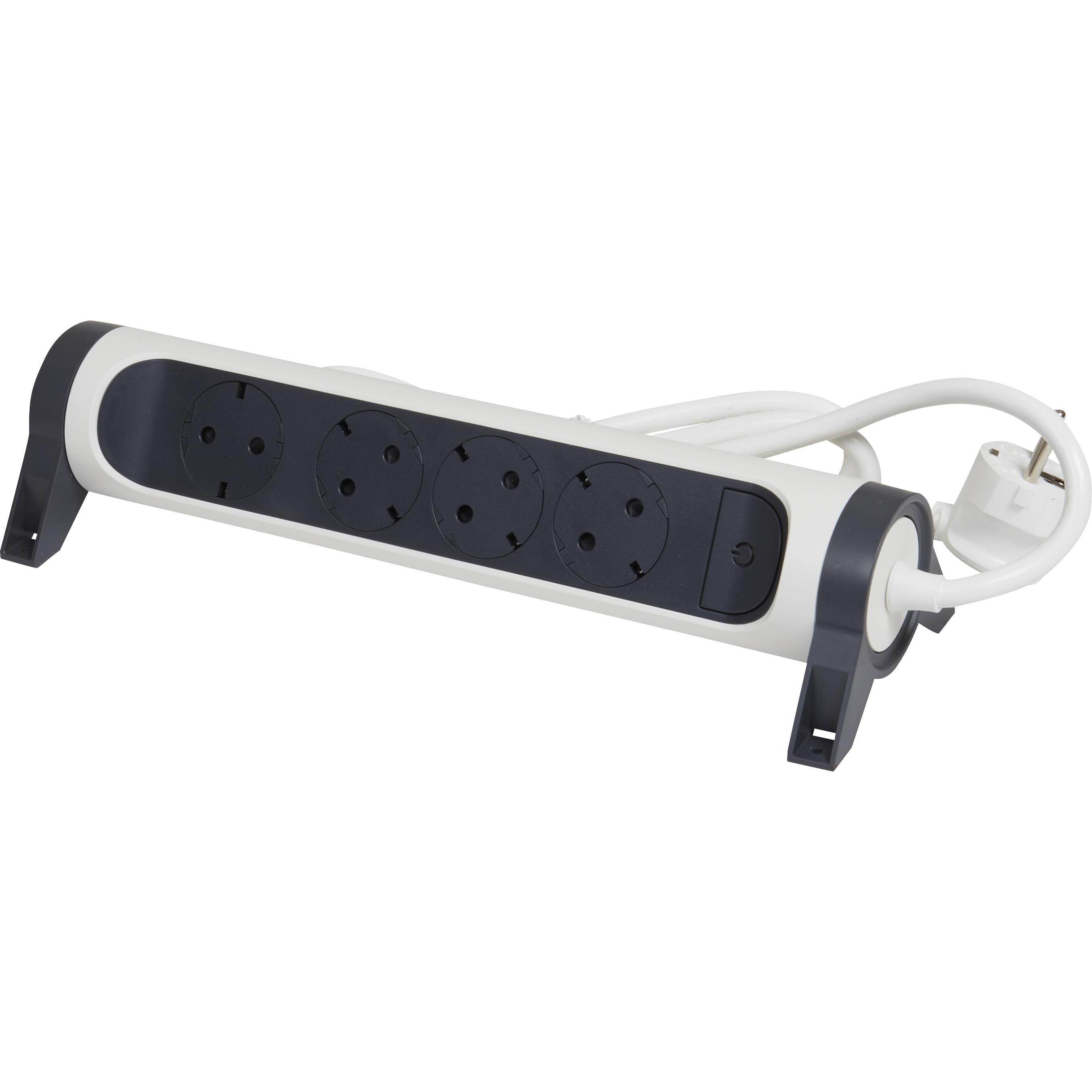 Legrand, Steckdosenleiste, Drehbare Steckdosenleiste, 4-fach Steckdose (4 x, CEE, CEE 7/3, 1.50 m)
