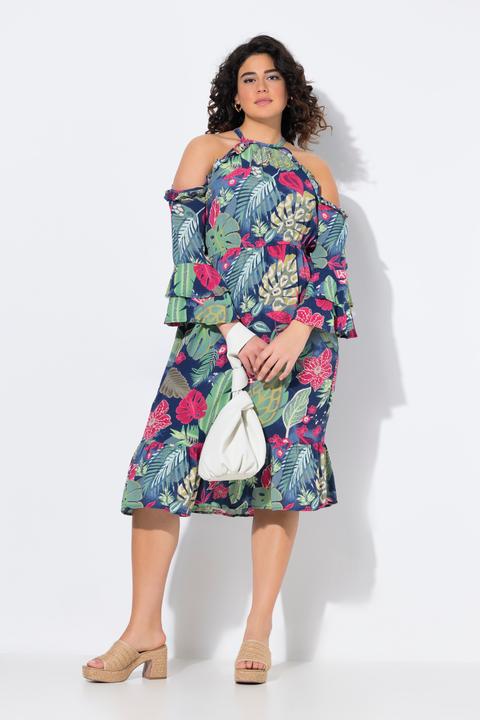 Produktbild Ulla Popken Kleid, A-Linie, Rundhals, schulterfrei, 3/4-Arm (42, 44)