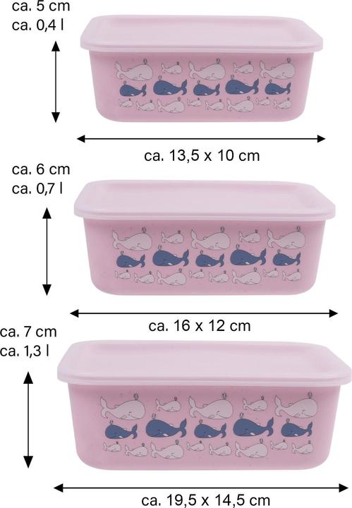 Produktbild Stoneline Awave Set of storage box, 400/730/1300 ml, Rose, 3 pcs (0.40 l)