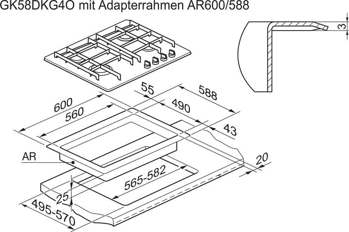 Nährwerte und Zutaten Electrolux GK58DKG4O