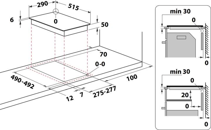 Image du produit Whirlpool AKT 360/IX hob Black Built-in Zone induction hob 2 zone(s) (28.80 cm, Table de cuisson à induction)