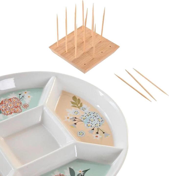 Produktbild JTI Snackteller mit 5 Fächern und Zahnstochern - rund