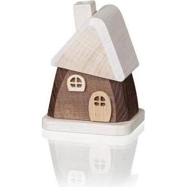 Crottendorfer, Weihnachtsdeko, 3402 - Räucherhäuschen aus Holz mit schiefem Dach, braun