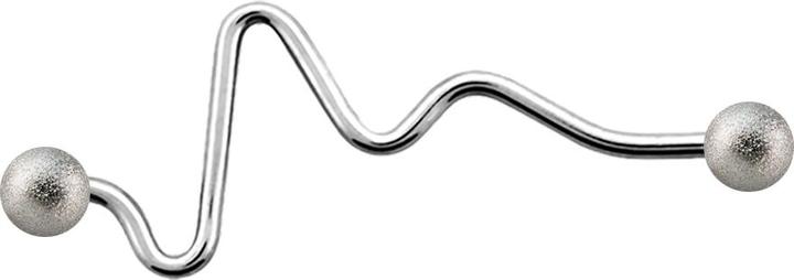 Immagine prodotto Star Piercing Battito cardiaco d'argento con due sfere (senza ottone, Acciaio chirurgico 316L)
