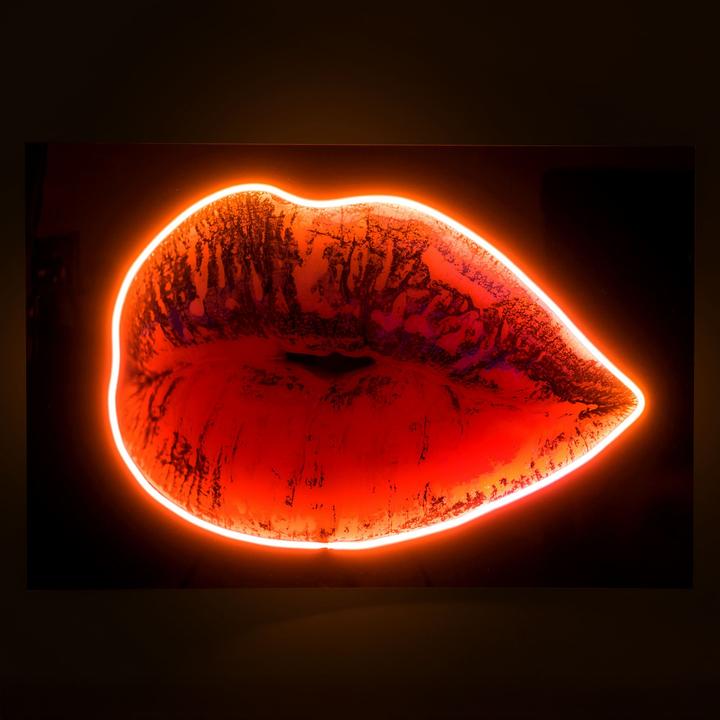 Produktbild Wallxpert Glassy Lips Decorative Led Lighted Acrylic Glass Painting (44 x 66 cm)