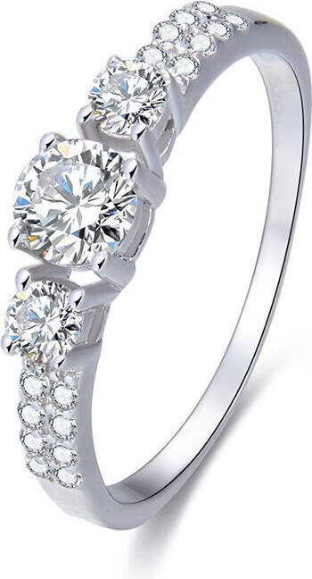 Beneto Silver ring with crystals AGG197 - Circuit: 52 mm (L) (52, 925 Silber)