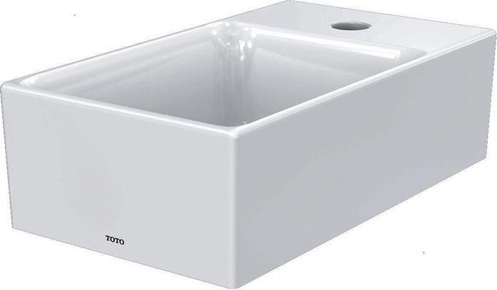 TOTO CS Countertop washbasin 400 corner with tap hole without overflow white (230 mm, 400 mm)