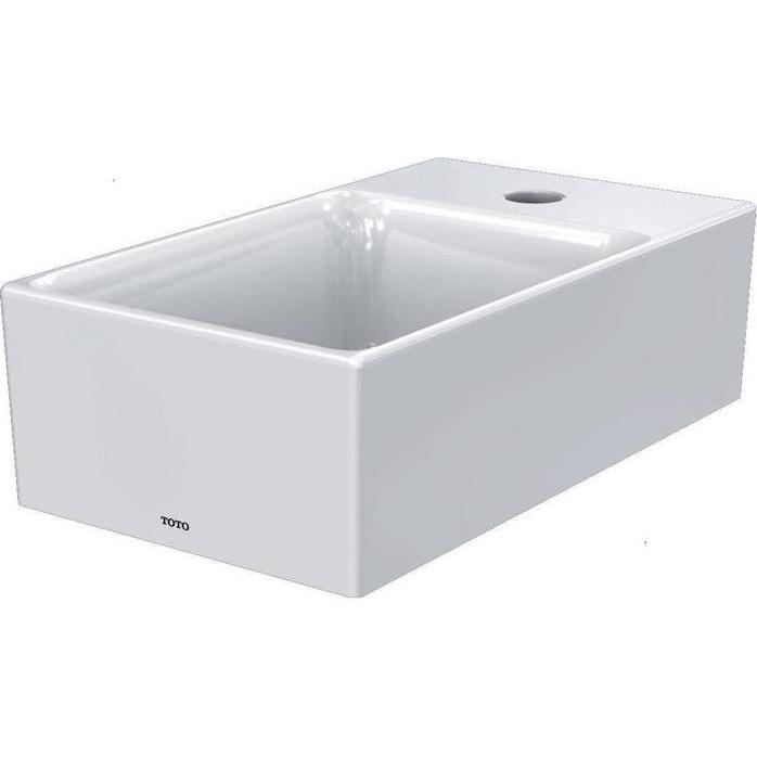 TOTO, Waschbecken, CS Aufsatzhandwaschbecken 400 eck mit Hahnloch ohne Überlauf weiss (230 mm, 400 mm)