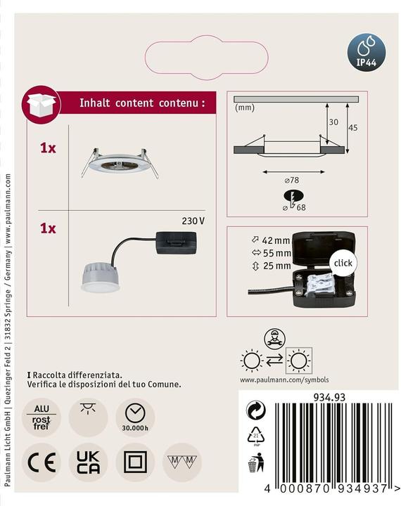 Produktbild Paulmann Einbauleuchte Nova Set (460 lm)