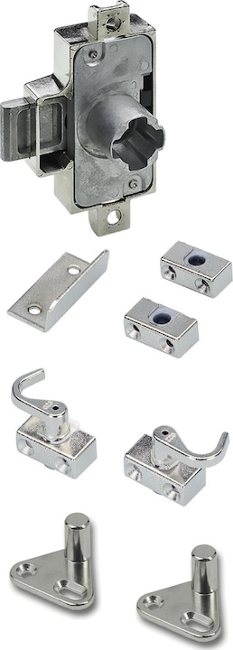 Produktbild Hettich Set Drehstangenschloss, 15 mm, zum anschr., mit Innenvierkant