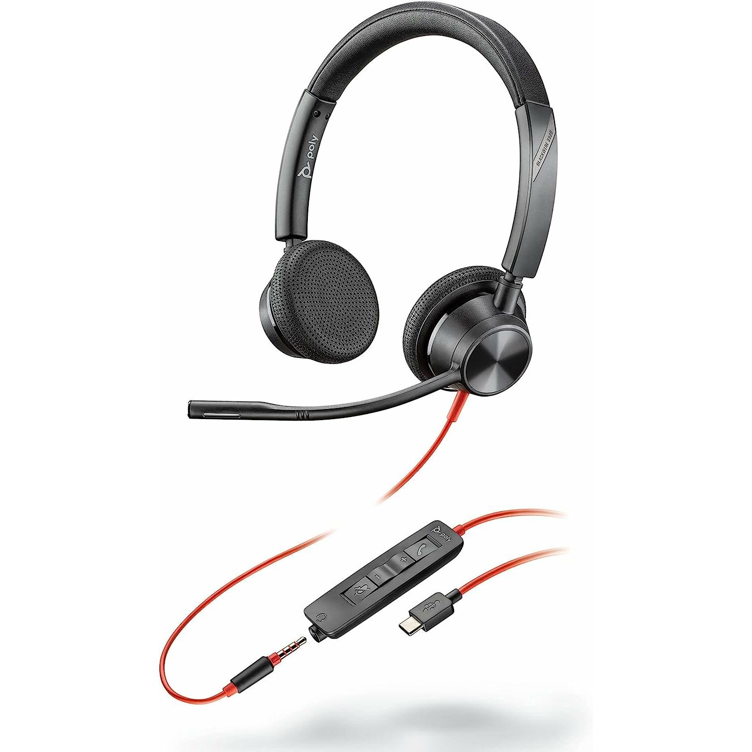 Poly Blackwire 3325 (Kabelgebunden, USB-A), Office Headset, Schwarz