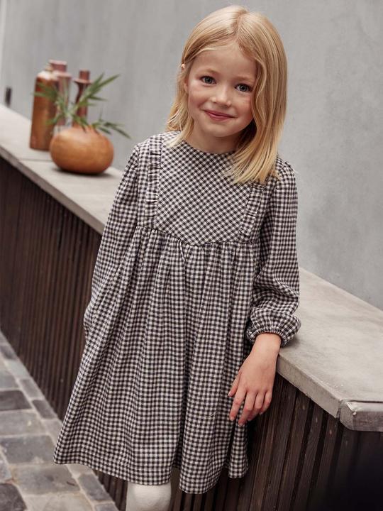Actual product image Vertbaudet Mädchen Volantkleid mit Vichykaro (128)