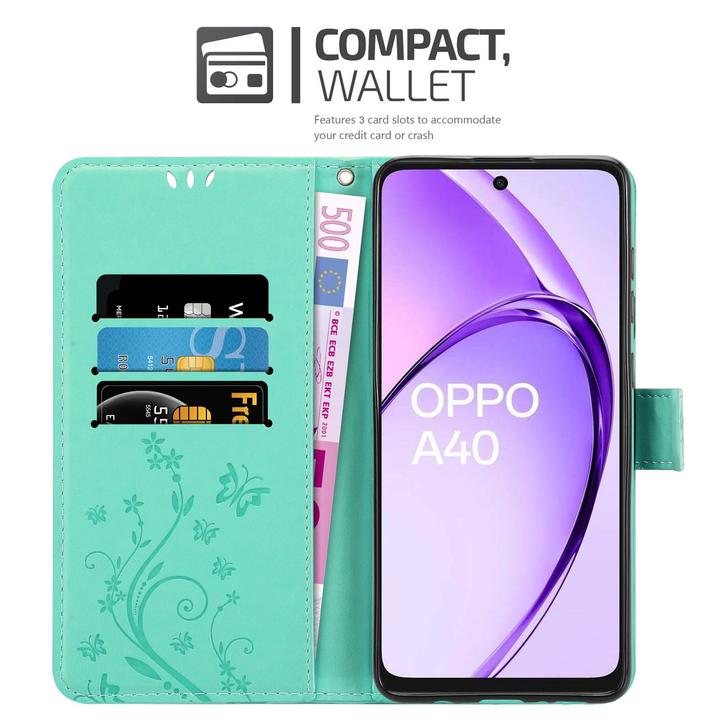 Produktbild Cadorabo Hülle für Oppo A40 mit Blumen Muster (Oppo A40)