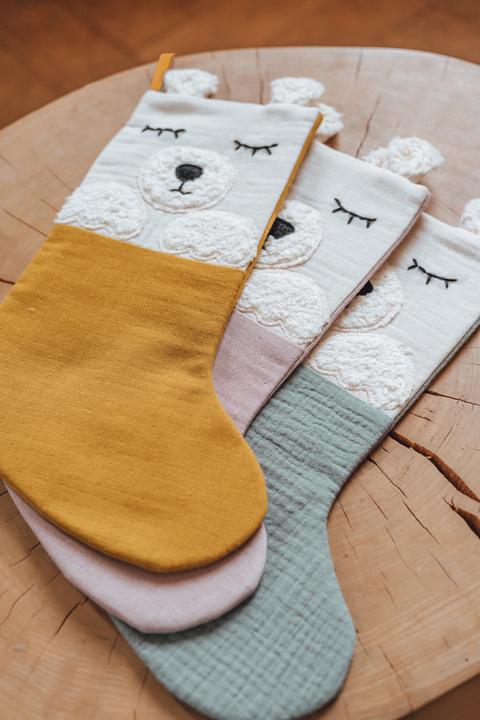 Actual product image Kikadu Santa boot polar bear mint