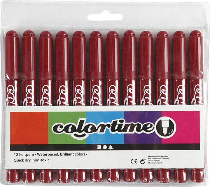 Actual product image Creativ Company Wijnrode Jumbo Pens, 12st. (Wine red, 5 mm, 12 x)