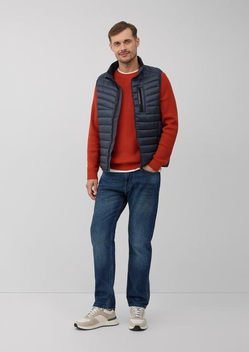 Produktbild s.Oliver Strickpullover Strickpullover mit Brusttasche und Druckknopf (XL)