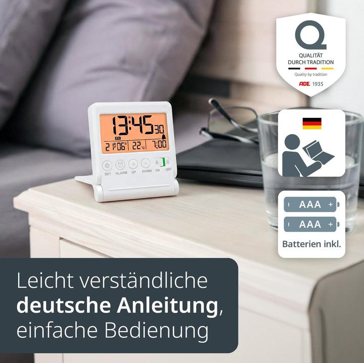 Actual product image ADE Digitalwecker CK2507-1 Weiss