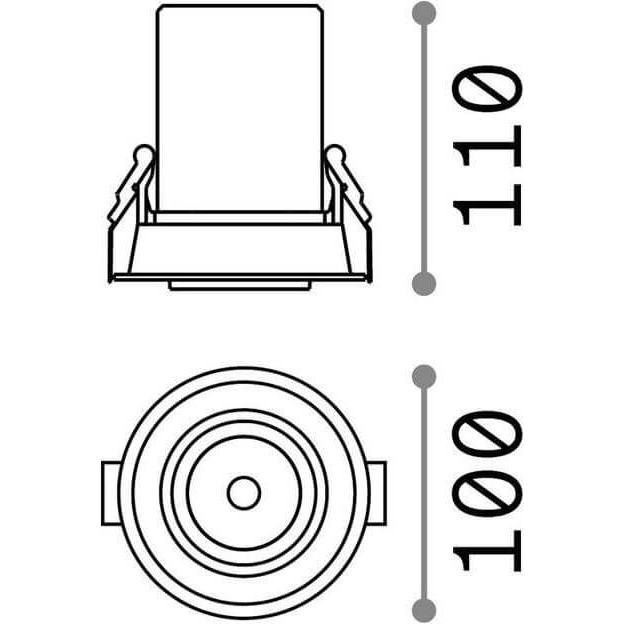 Thumbnail - Ideal lux, Wandleuchte + Deckenleuchte, NOVA LED Einbauleuchte 12W ⌀100mm Schwarz neutralweiss 267920 (1100 lm)