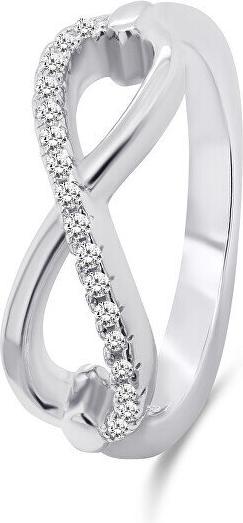Image du produit Brilio Silver - Modern Silver Infinity Ring RI052W - Circuit : 54 mm (54)