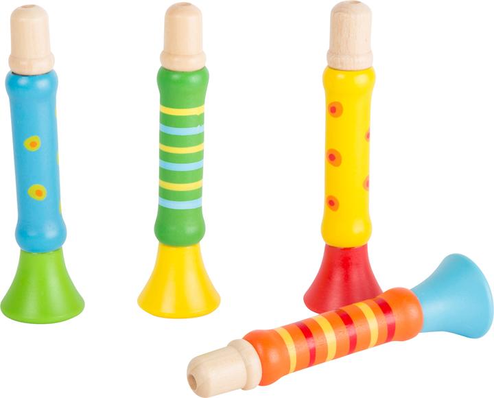 small foot Display Colorful Trumpets (German)