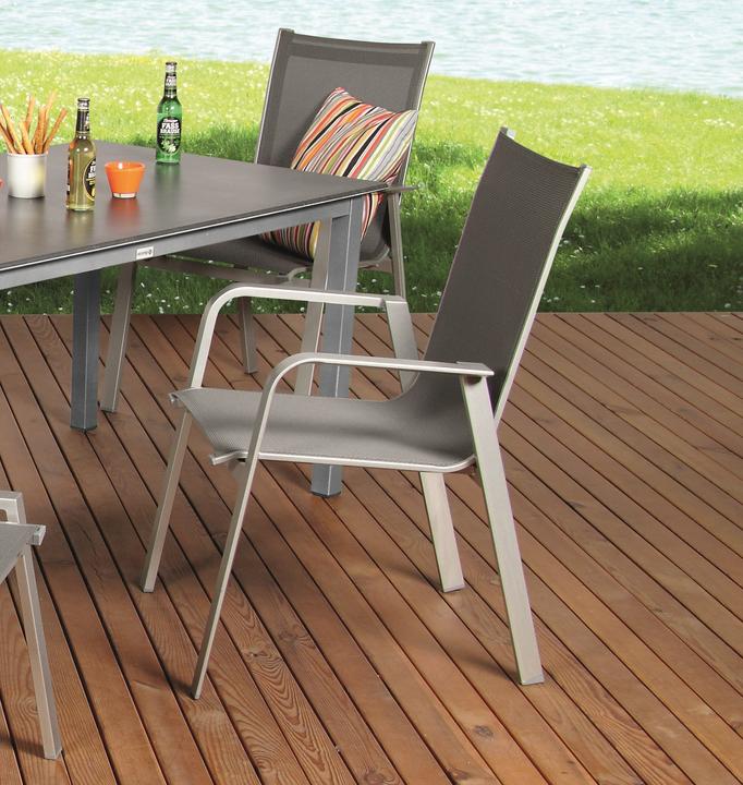 Actual product image Acamp Set 4x URBAN stacking chairs + 1x ACAPLAN Loft table 160x90cm platinum slate (160 cm)