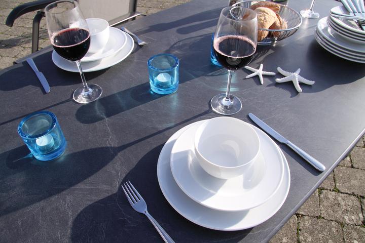 Actual product image Acamp Set 4x URBAN stacking chairs + 1x ACAPLAN Loft table 160x90cm platinum slate (160 cm)