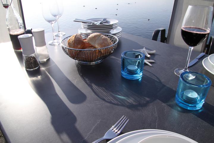 Actual product image Acamp Set 4x URBAN stacking chairs + 1x ACAPLAN Loft table 160x90cm platinum slate (160 cm)