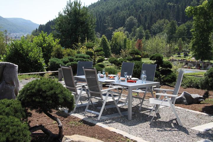 Produktbild Acamp Set 6x URBAN Klappsessel platin-graphit + 1x EXTENSIO Ausziehtisch 160+60x98cm platin-cemento (160 x 98 x 75 cm)