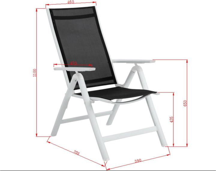 Actual product image Acamp Set 4x SPRING folding chairs + 1x ALPHA glass table (160 x 80 x 110 cm)