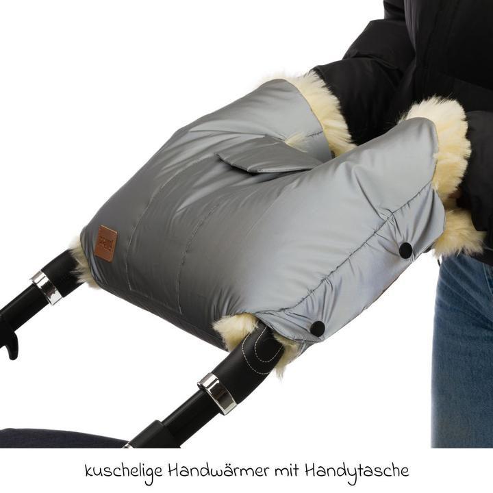 Produktbild Fillikid Fusssäcke für Kinderwagen & Buggys Lammfell-Handwärmer Nyby Reflect mit reflektierendem