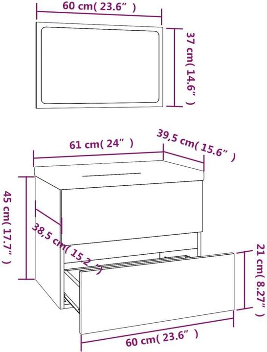 Produktbild vidaXL Badmöbel Set