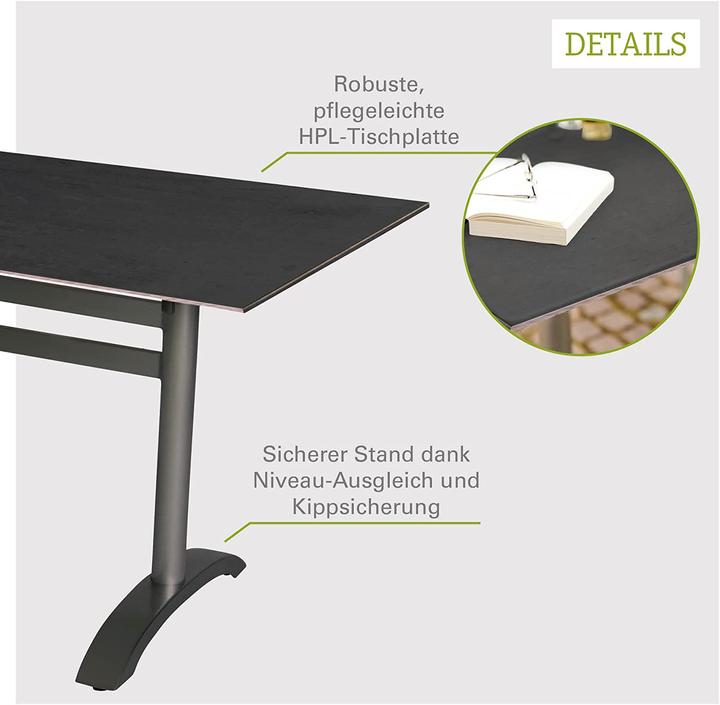 Actual product image Acamp Set 4x NEW JERSEY stacking chairs + ACAPLAN table HPL 6mm (120 cm)