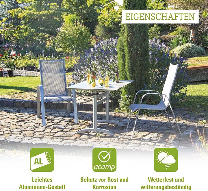 Actual product image Acamp Set 4x NEW JERSEY stacking chairs + ACAPLAN table HPL 6mm (120 cm)