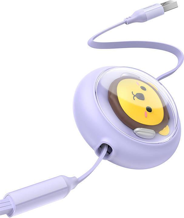 Immagine prodotto Baseus Cavo di ricarica 3w1 da USB a USB-C, USB-M, Lightning 3,5A, 1,1 m (viola) (1.10 m, USB 3.2 Gen 2x2, 100 W)